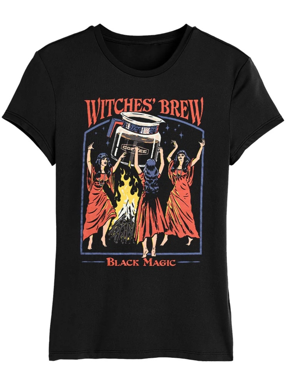 Steven Rhodes Witches Brew Black Graphic T-shirt Size Small